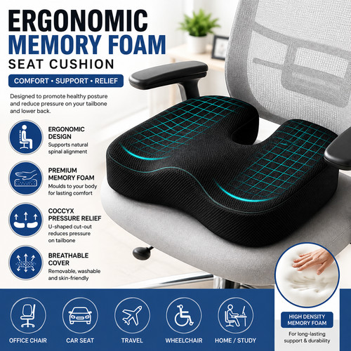 Ergonomic memory foam seat - memory,
